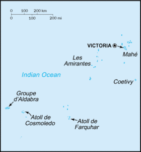 Localización de las Alphonse en las Seychelles