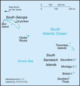 Localización de las islas Georgias del Sur