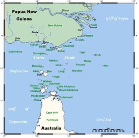 Mapa del estrecho de Torres