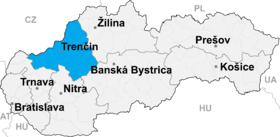 Mapa de Región de Trenčín