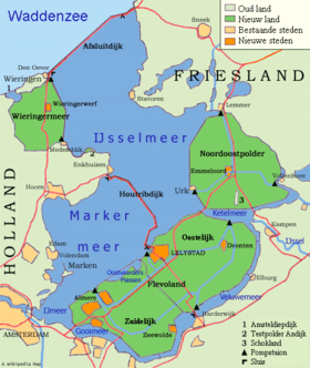 Mapa de la región del lago IJssel
