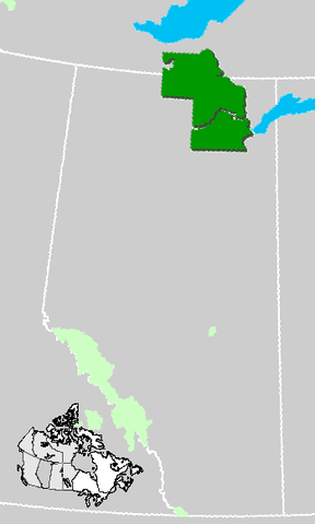 Localización del parque en Alberta-Territorios del Noroeste