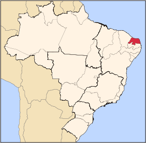 Mapa de Brasil resaltando el estado