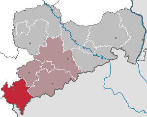 Lage des Vogtlandkreises in Sachsen