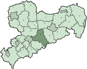 Lage des Landkreises Freiberg in Freiberg