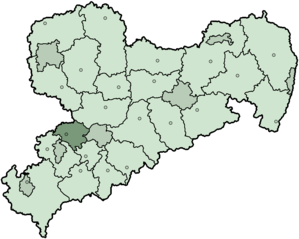 Lage des Landkreises Chemnitzer Land in Sachsen