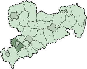 Lage des Landkreises Zwickauer Land in Sachsen