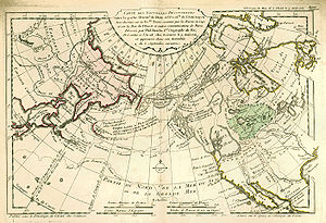 Este mapa de 1753 por el cartógrafo francés Philippe Buache localiza a Fusang ("Fou-sang des Chinois", "Fusang de los chinos") al norte del Estado de California, en el ámbito de la Columbia Británica .