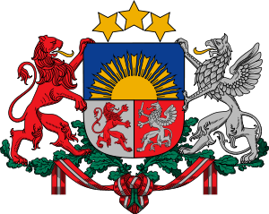 Escudo de armas grande de Letonia.