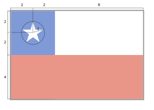 Construcción de la bandera de Chile.