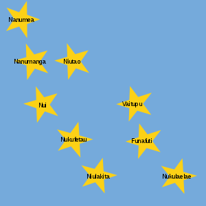 Islas de Tuvalu en la bandera