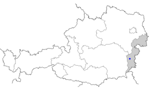 Mapa de Austria, posición de Oberwart destacada