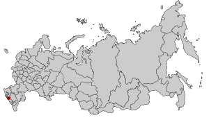 Localización de la República de Karacháyevo-Cherkesia en Rusia