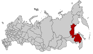 Localización del Krai de Jabárovsk en Rusia
