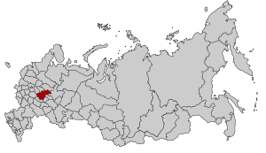 Localización del óblast de Nizhni Nóvgorod en Rusia