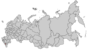 Localización de la República de Ingusetia en Rusia