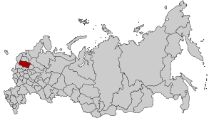 Localización del óblast de Tver en Rusia