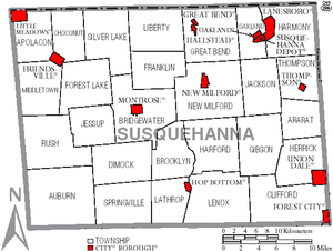Map of Susquehanna County Pennsylvania With Municipal and Township Labels.png