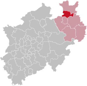 Lage des Kreises Herford in Nordrhein-Westfalen