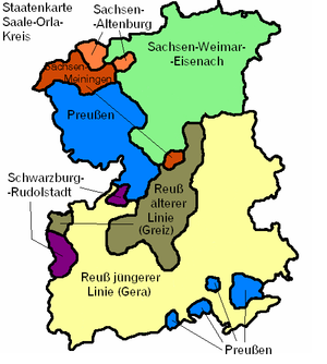 Staatenaufteilung des Landkreises vor 1922