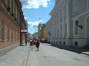 Calle Rüütli, en el centro de Tartu.