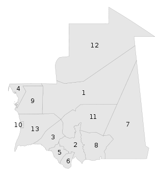 Mauritania regions numbered.svg