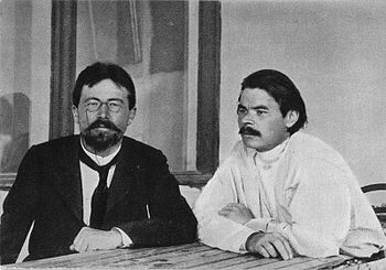 Antón Chéjov (izquierda) y Máximo Gorki en Yalta.