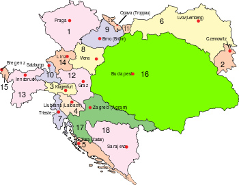 Mapa del Imperio austrohúngaro