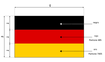 Especificaciones de la bandera de Alemania.