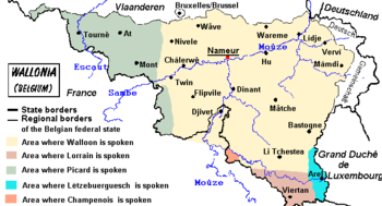 Mapa lingüístico de Valonia