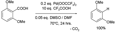 Descarboxilación aromática por trifluoroacetato de paladio (II)