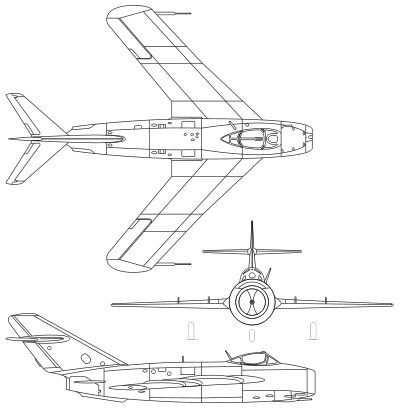 MiG-17 3-view drawing.svg
