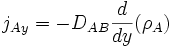 j_{Ay} = -D_{AB} \frac{d}{dy}(\rho_{A})