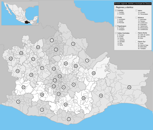 División regional, distrital y municipal de Oaxaca.svg