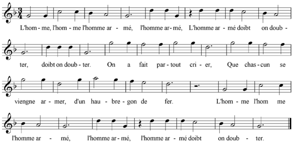 The tune "L'homme armé"