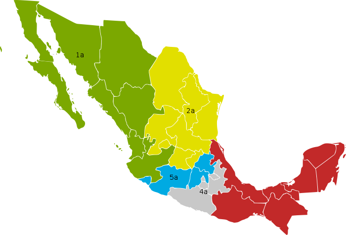 Mapa de México dividido por estados
