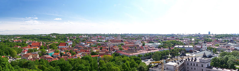 Panorama de la ciudad vieja de Vilna, visible desde lo alto de la torre de Gediminas