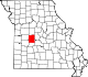 Mapa de Misuri con la ubicación del condado de Benton