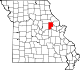 Mapa de Misuri con la ubicación del condado de Montgomery