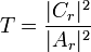 T = \frac{|C_r|^2}{|A_r|^2}