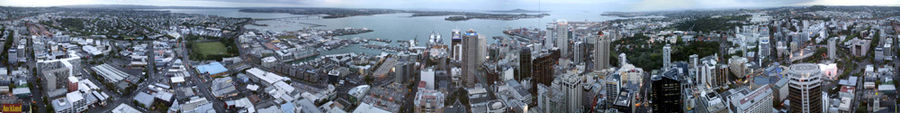 Vista panorámica del centro de Auckland desde la Sky Tower.
