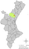 Localización de Almedíjar respecto a la Comunidad Valenciana