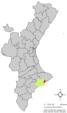 Localización de Altea respecto a la Comunidad Valenciana