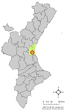 Localización de Beniparrell respecto al País Valenciano