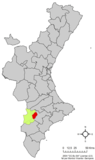 Localización de Biar respecto a la Comunidad Valenciana