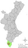 Localización de Bigastro respecto a la Comunidad Valenciana