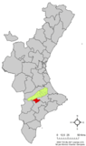Localización de Bocairent respecto a la Comunidad Valenciana