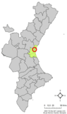 Localización de Bonrepós y Mirambell respecto a la Comunidad Valenciano
