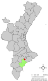 Localización de Torremanzanas respecto a la Comunidad Valenciana