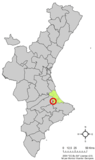 Localización de Lugar Nuevo de San Jerónimo respecto a la Comunidad Valenciana